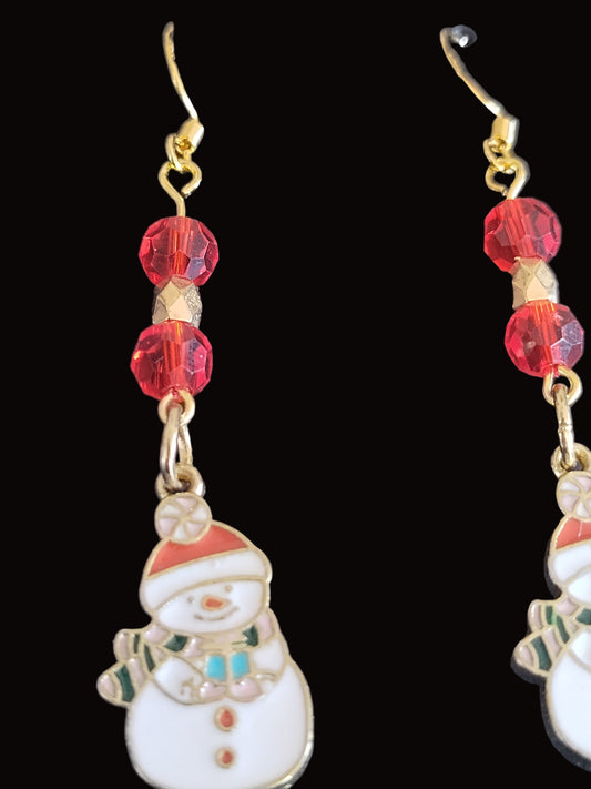 BabyJ's Jolly Snowman Christmas Earrings