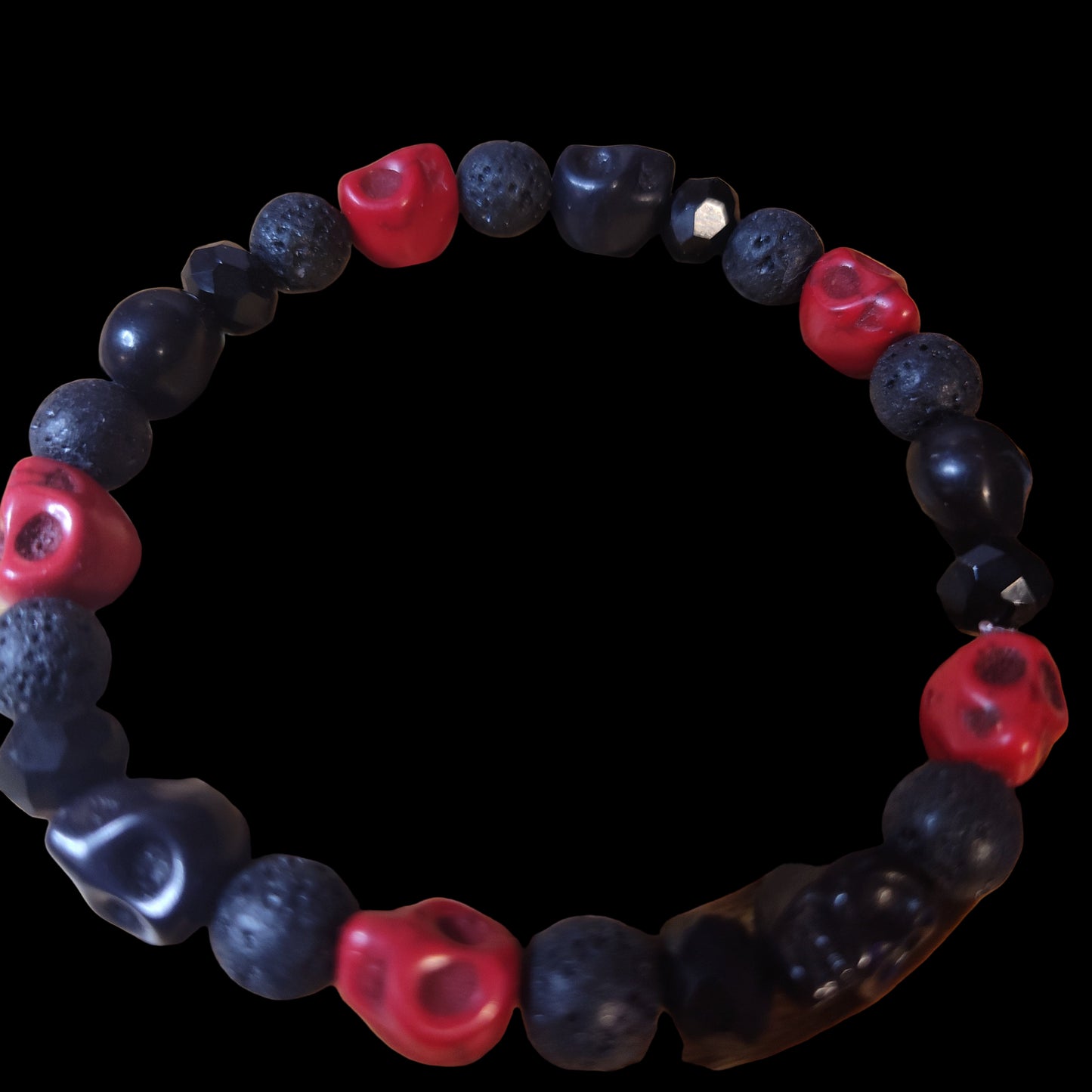 Skull & Lava Beads (Red&Black)
