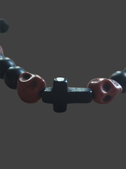 Brown Skull & Cross Bracelet
