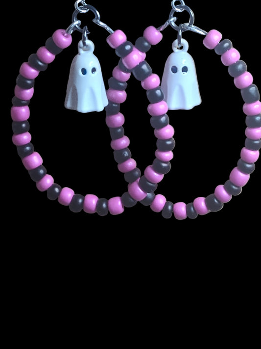 Cute Spooky Ghost Hoop Earrings