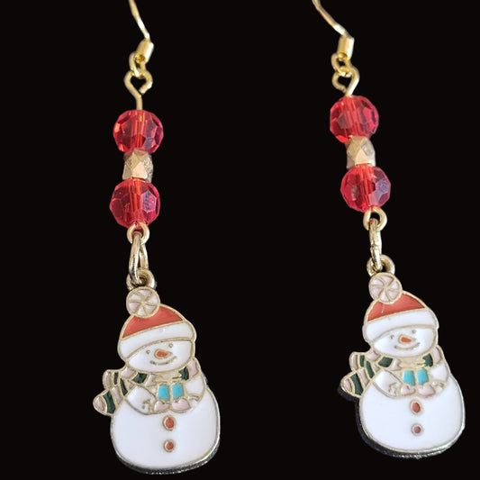 BabyJ's Jolly Snowman Christmas Earrings